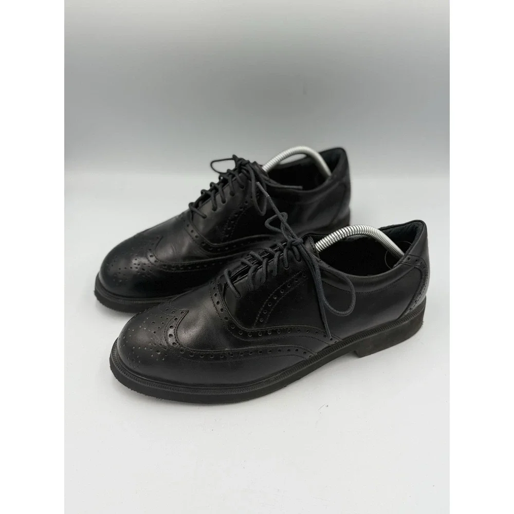 Rockport Leather Brogue Dress Shoes Men's Size 10M Black Lace Up Cushion Casual